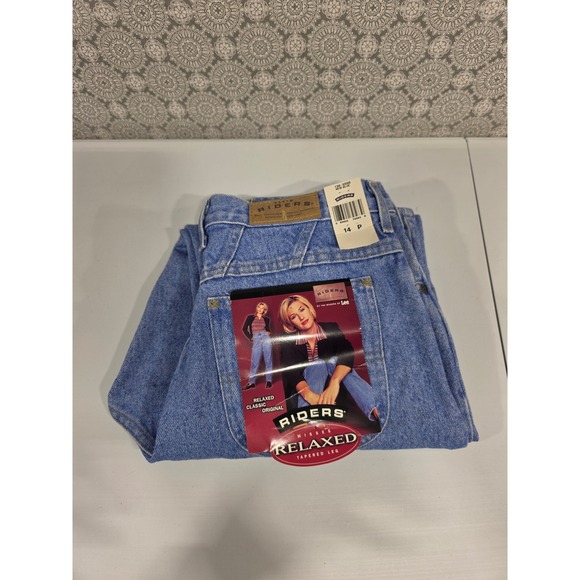 Riders by Lee Vintage Relaxed Fit Tapered Leg Jeans Light Wash Size 14 Petite - Picture 1 of 10